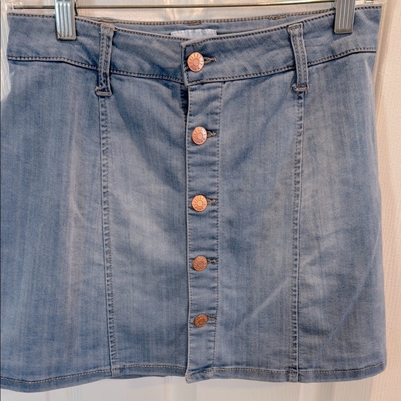 Celebrity Pink 3 / 26 waist Blue A-Line Button Down Mini Skirt - Picture 4 of 9